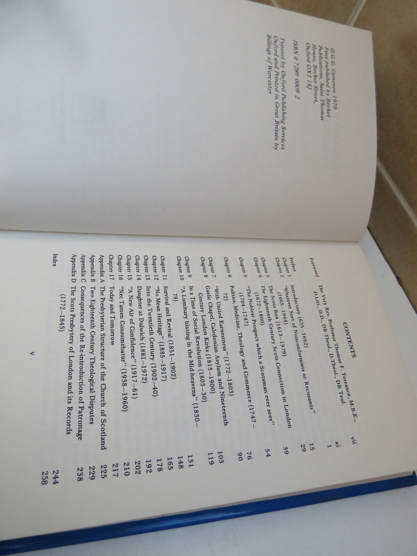 The Scots Kirk In London By George G. Cameron 1979