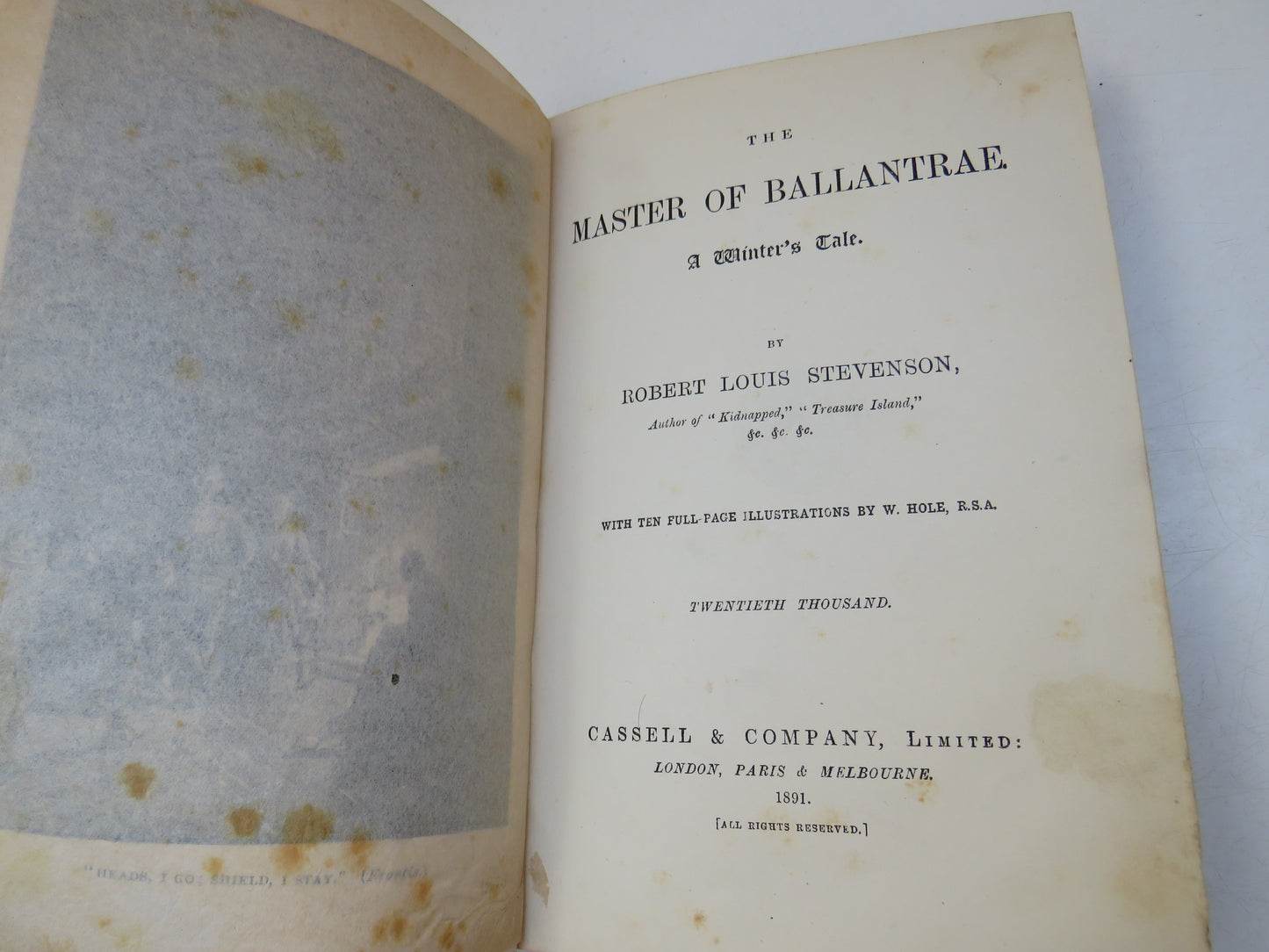 The Master of Ballantrae, A Winter's Tale, by Robert Louis Stevenson, 1891, Antique Classic Novel