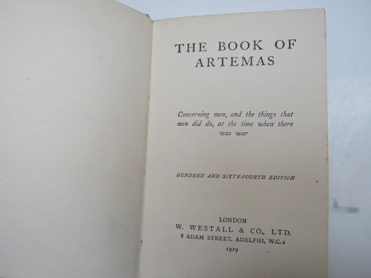 The Book of Artemas 1919 164th Edition Antique Book