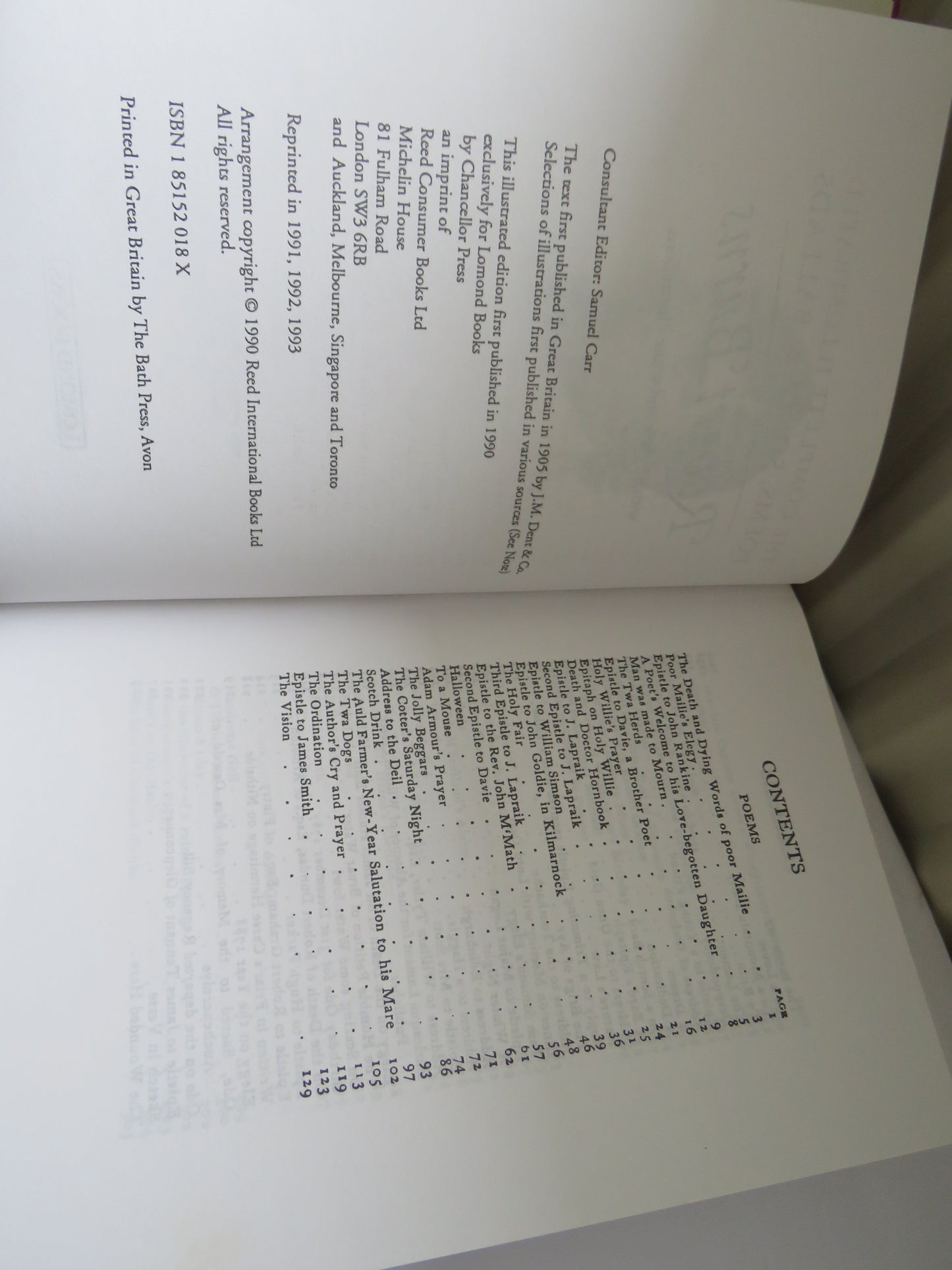 The Complete Illustrated Poems, Songs & Ballads of Robert Burns 1993