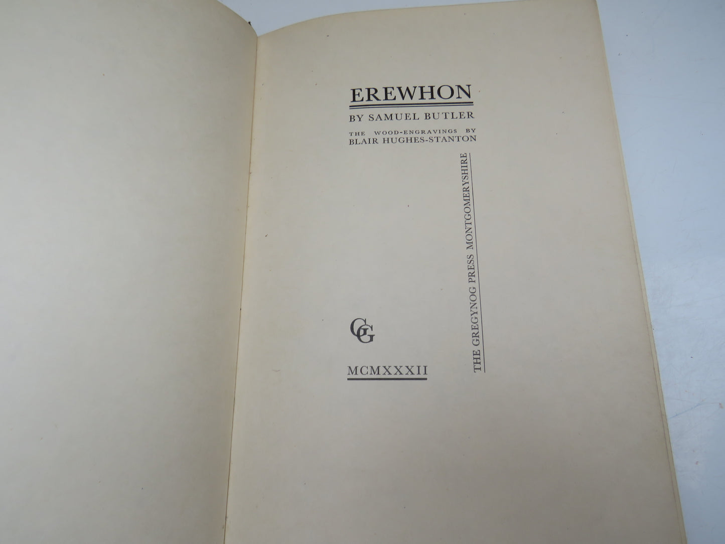 Erewhon By Samuel Butler The Wood-Engravings By Blair Hughes-Stanton 1932