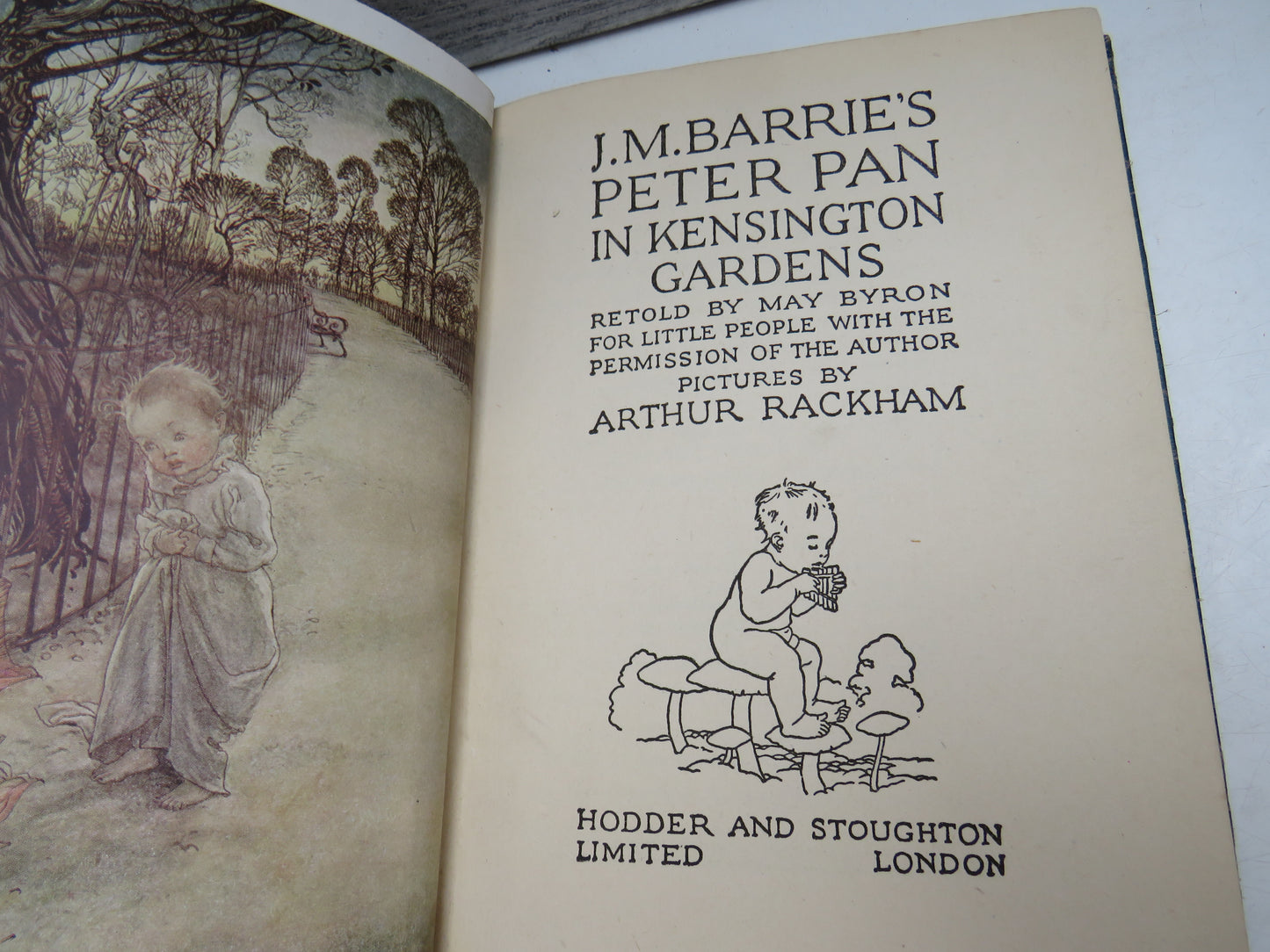 J.M. Barrie's Peter Pan In Kensington Gardens, retold by May Bryon for Little People with the Permission of the Author, 1942, Vintage Children's Book