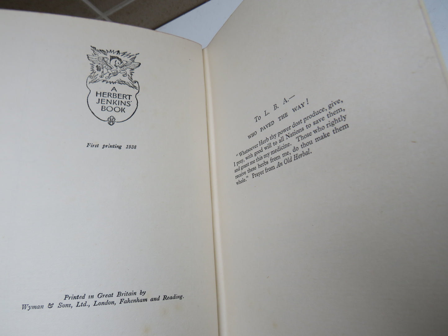 Herb-Lore For Housewives By C. Romanne-James Drawings By Marla Tyrrell 1st Edition