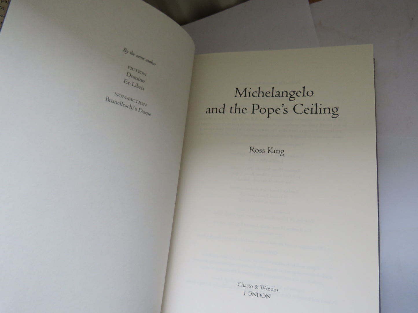 Michelangelo and The Pope's Ceiling By Ross King 2002