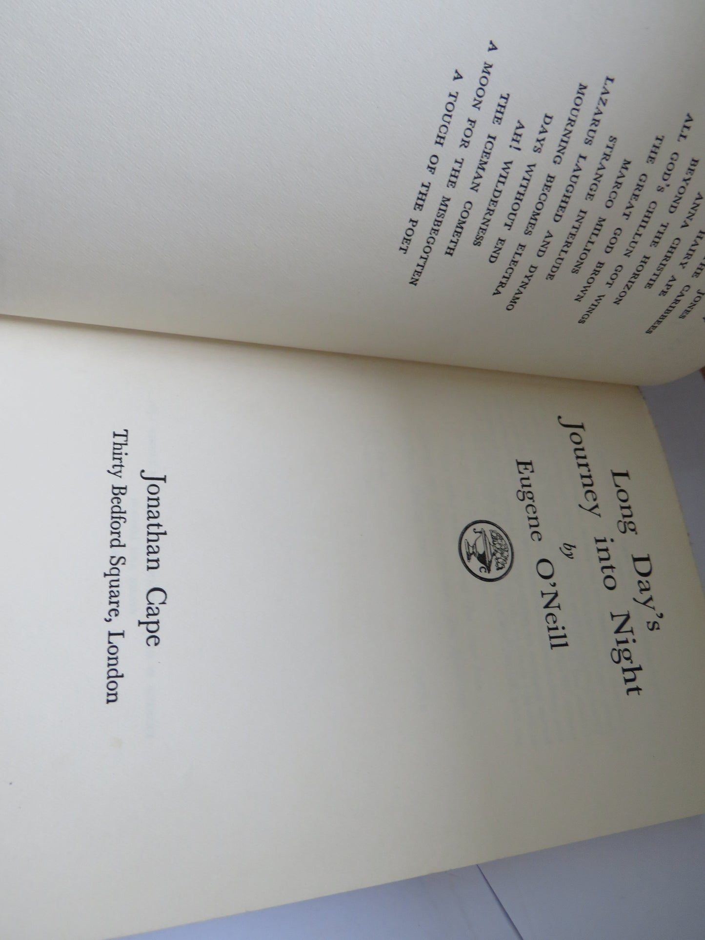 Long Day's Journey Into Night By Eugene O'Neill 1958