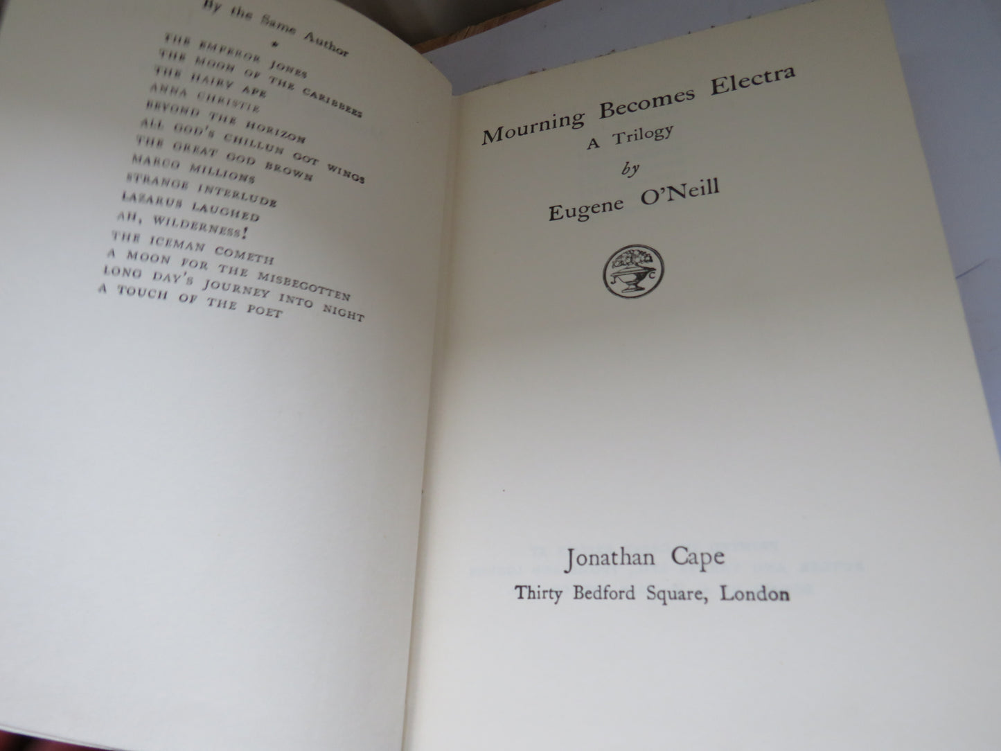 Mourning Becomes Electra A Trilogy By Eugene O'Neill 1959