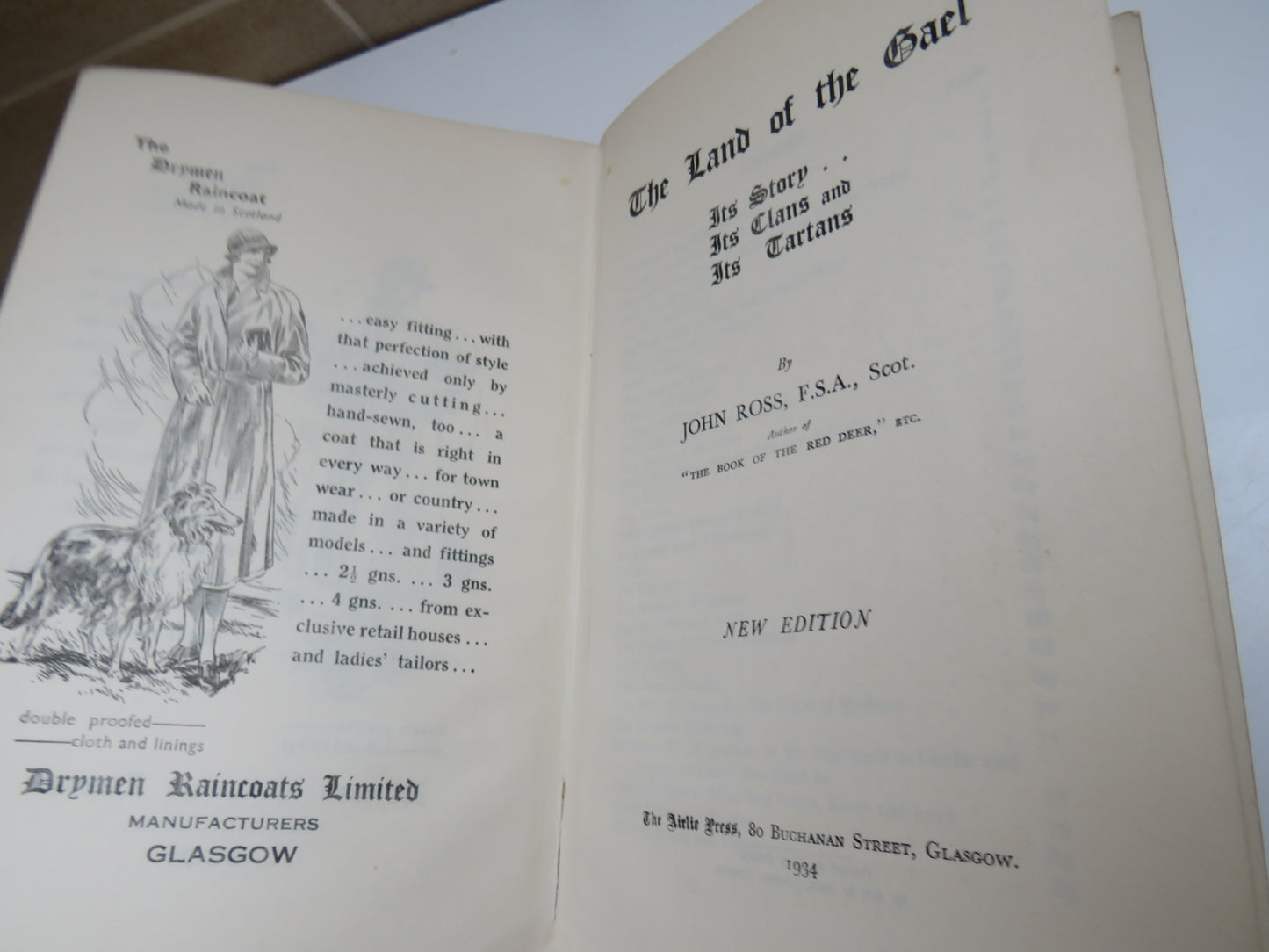 The Land of the Gael Its Story, Its Clans, and Its Tartans By John Ross 1934