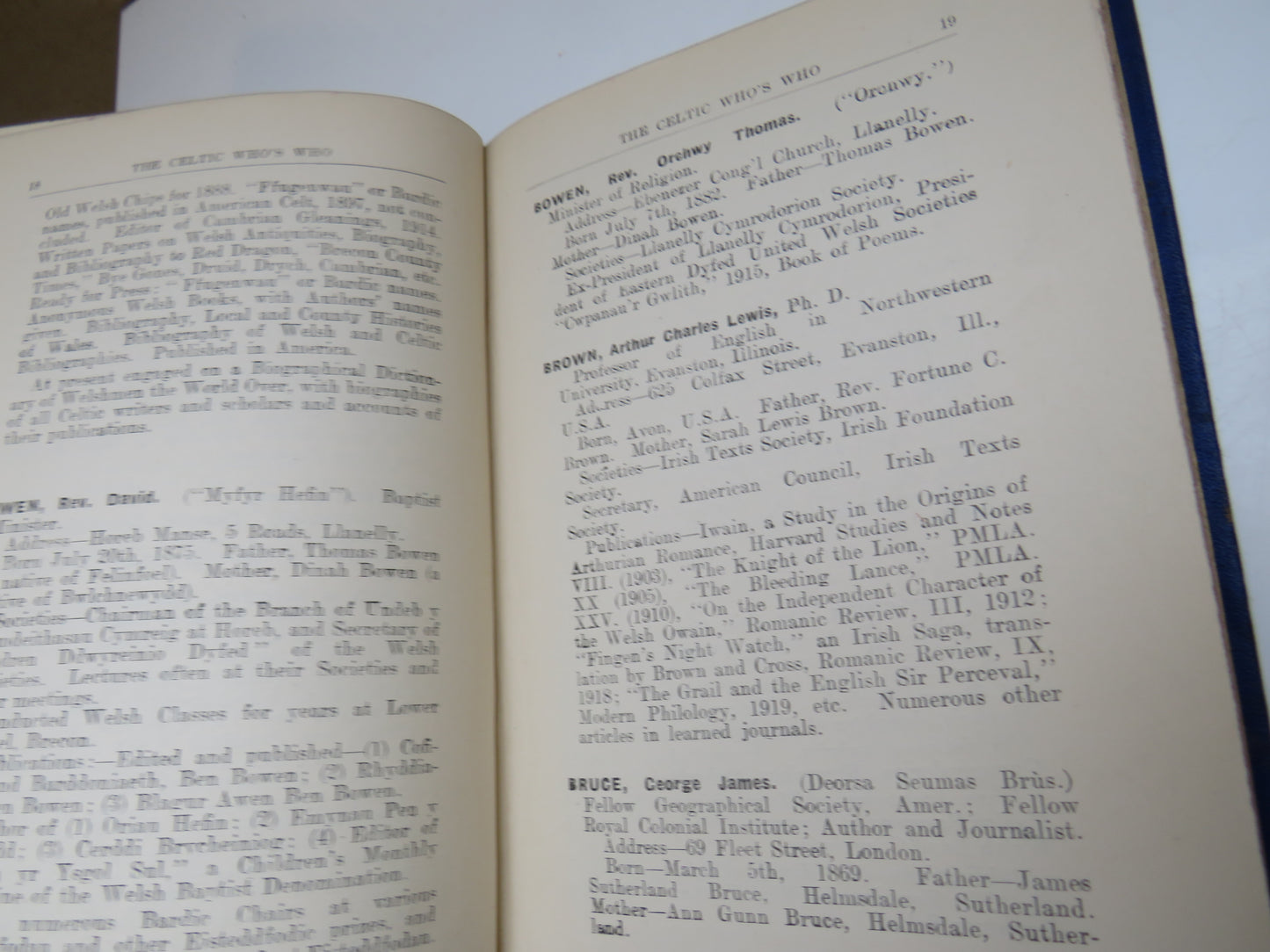 The Celtic Who's Who Names and Addresses of Workers Who Contribute to Celtic Literature, Music or other Cultural Activities 1921