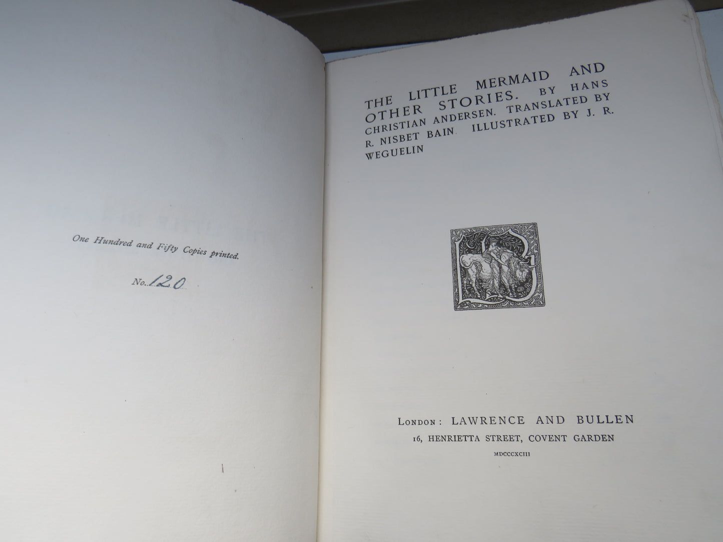 The Little Mermaid and Other Tales By Hans Christian Andersen Translated by R. Nisbet Bain 1893