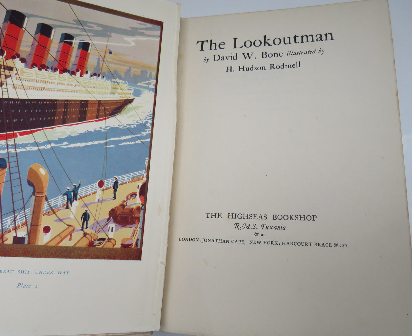 The Lookoutman By David W. Bone Illustrated RM.S.Tuscania High Seas Bookshop 1923 1st Edition
