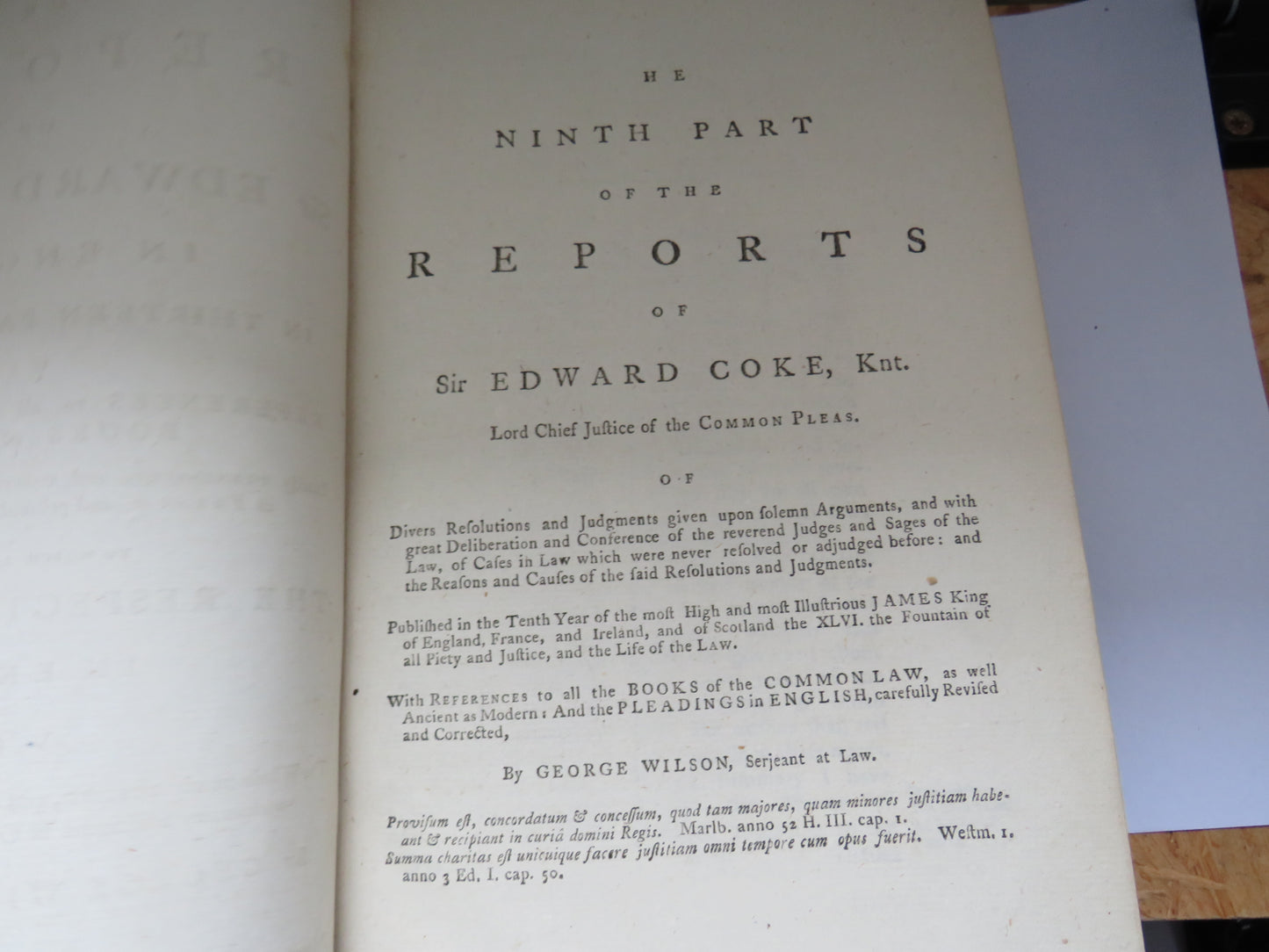 The Reports of Sir Edward Coke, Knt In English In 13 Parts Volume V 1777
