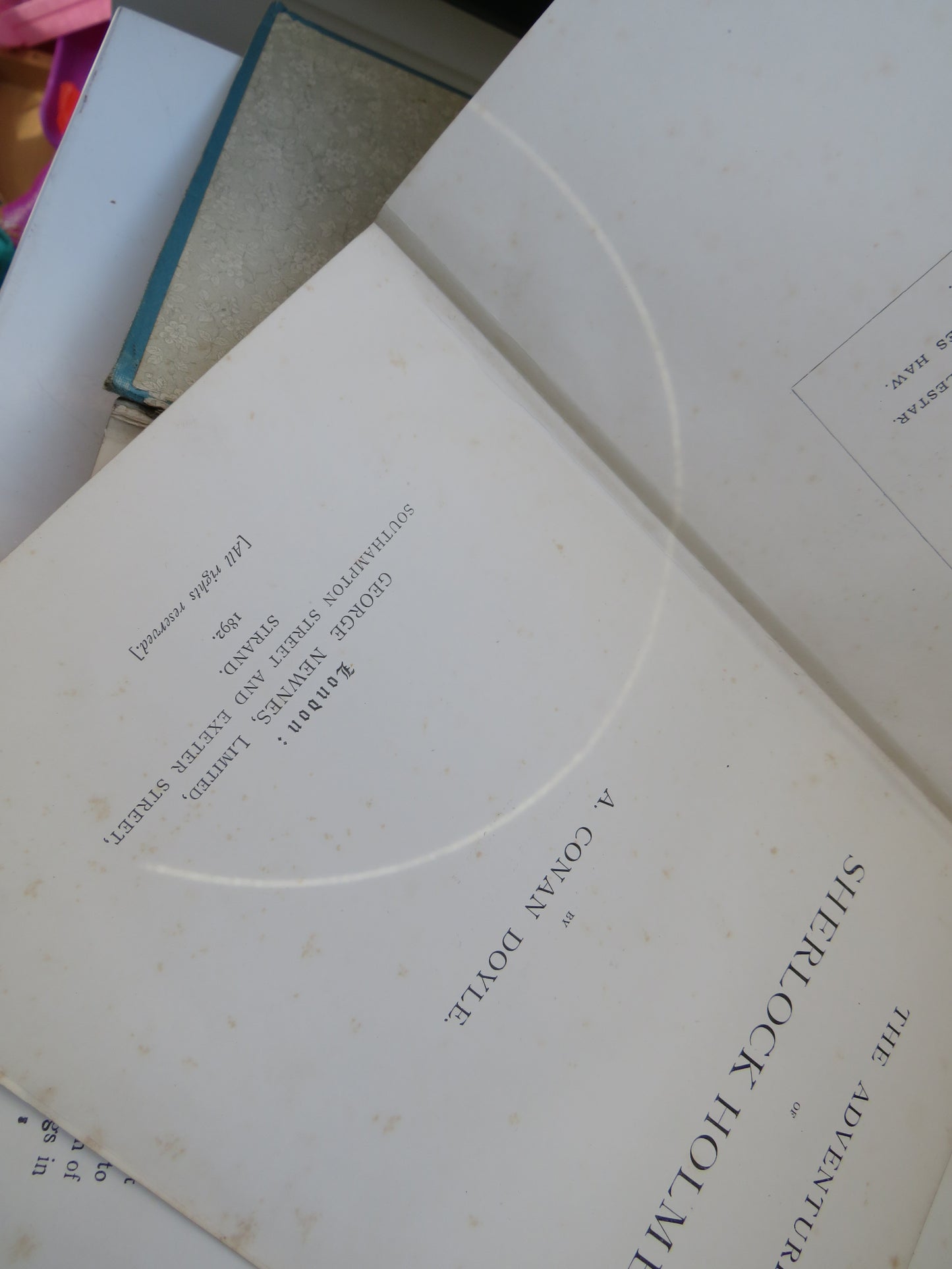 The Adventures of Sherlock Holmes By A. Conan Doyle 1892 1st Edition