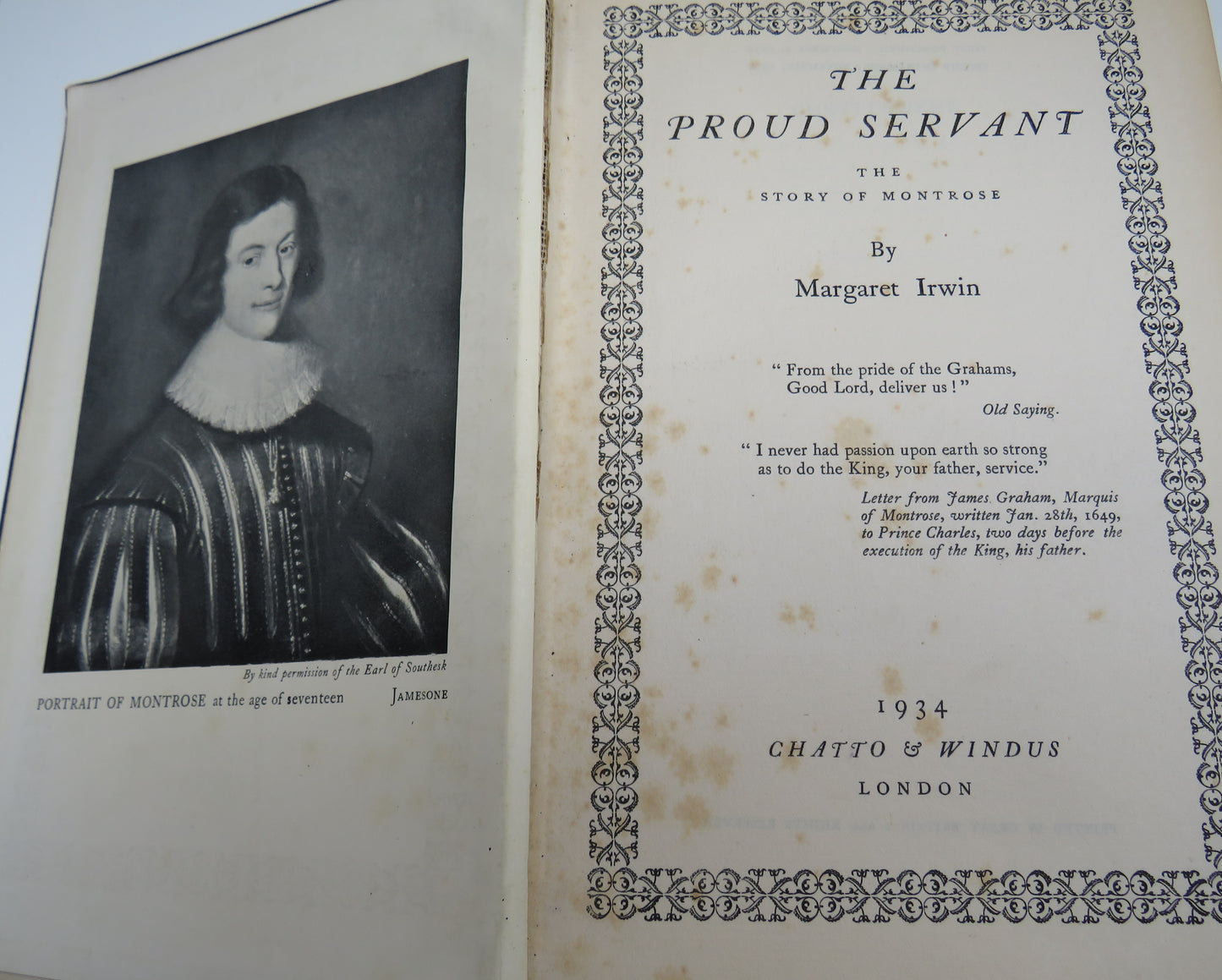 The Proud Servant, the Story of Montrose by Margaret Irwin, 1934