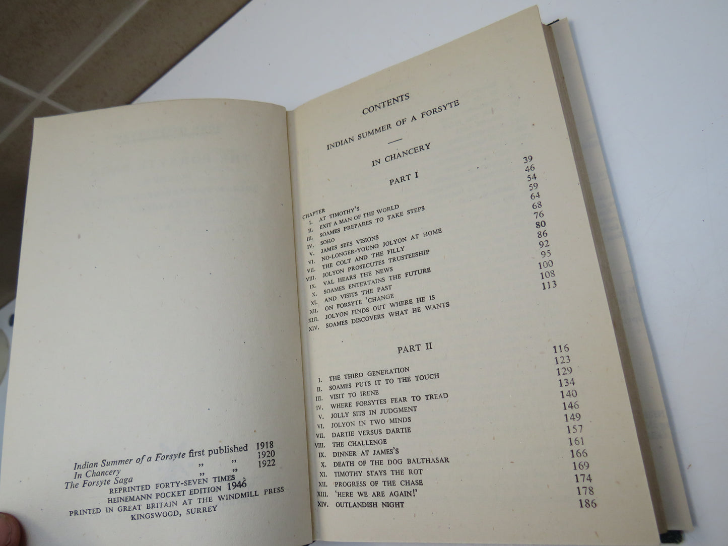 The Forsyte Saga Volume II Indian Summer of a Forsyte In Chancery 1946
