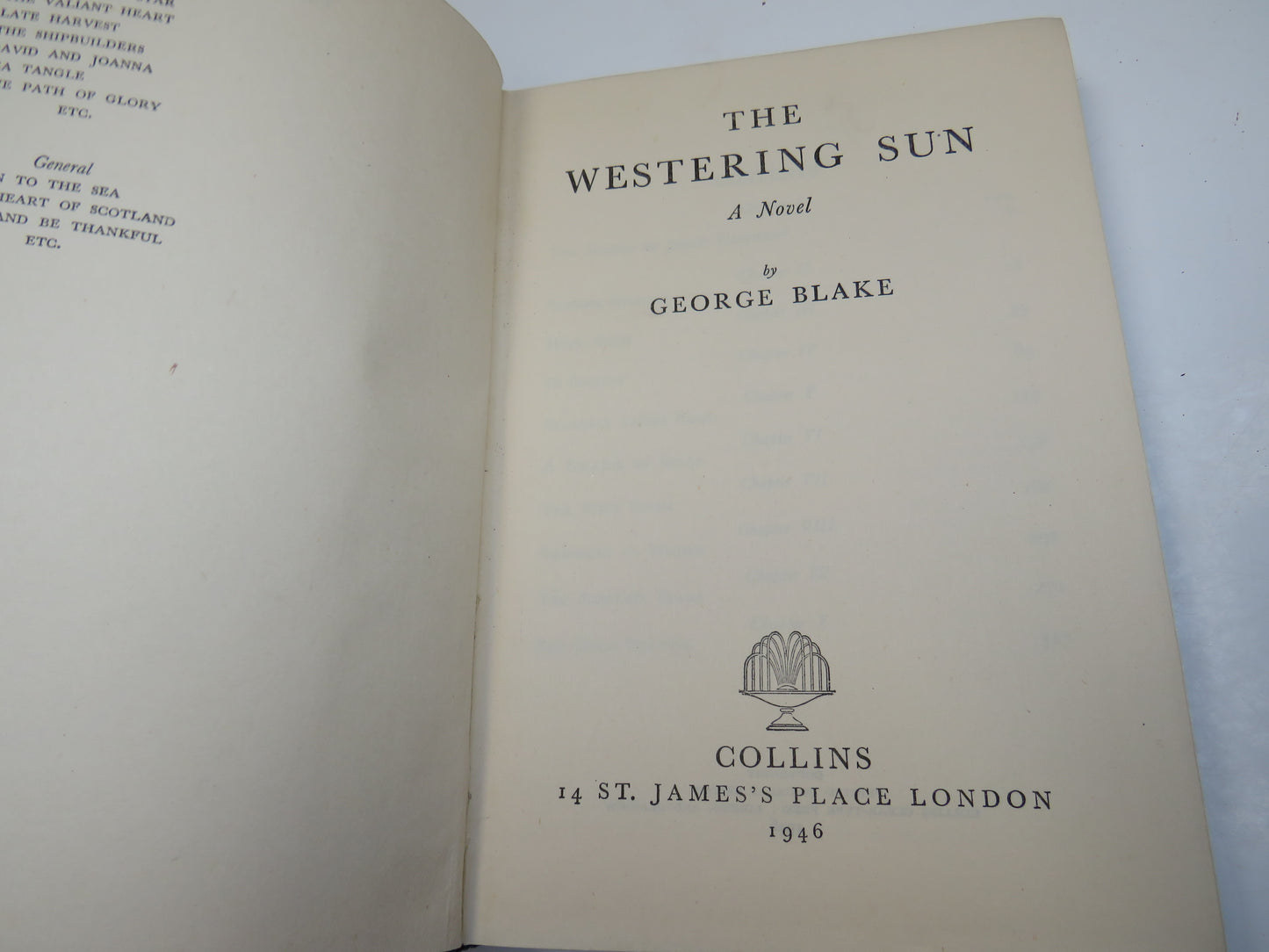 The Westering Sun A Novel By George Blake 1946