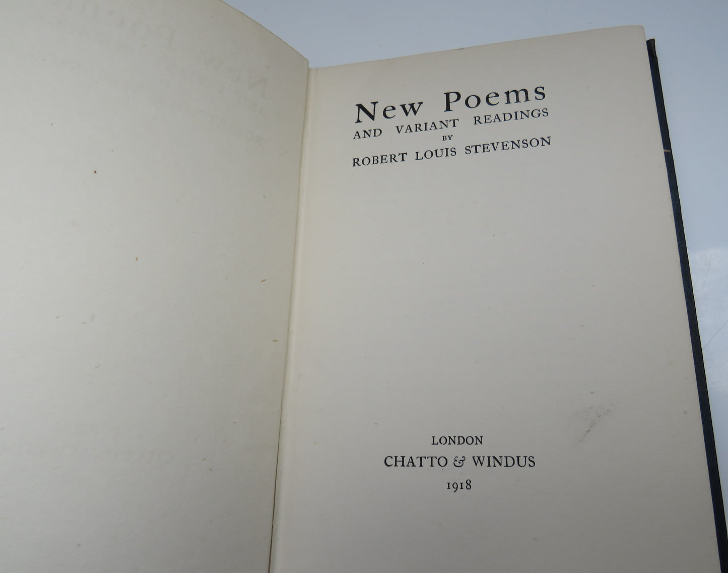 New Poems and Variant Readings by Robert Louis Stevenson, 1918