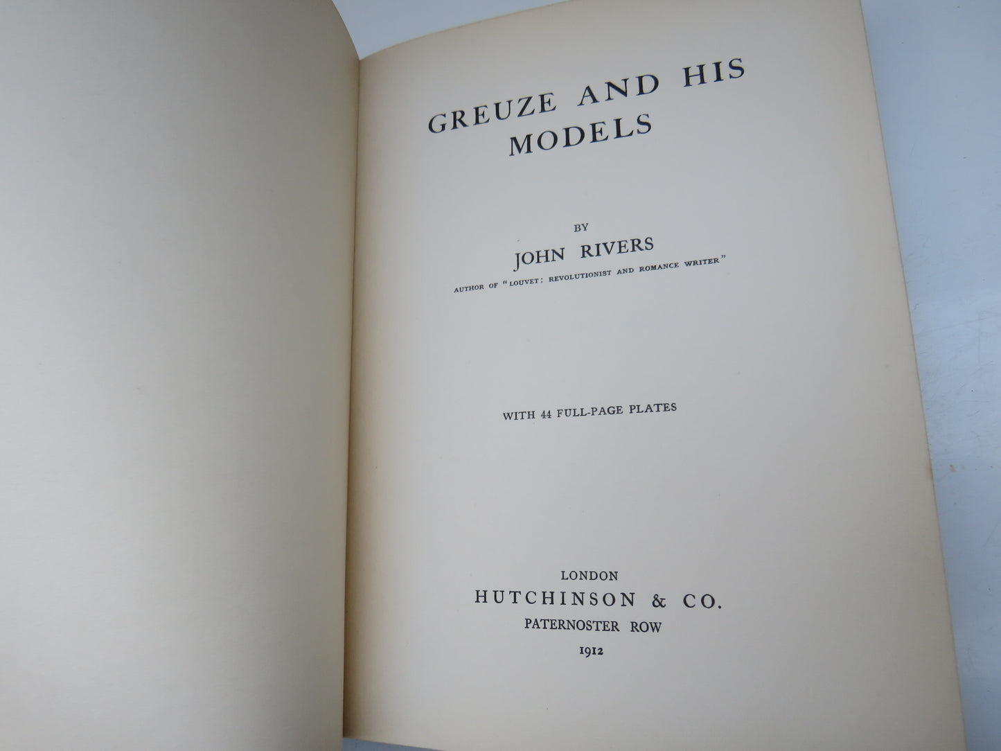 Greuze and His Models By John Rivers 1912 Antique Book