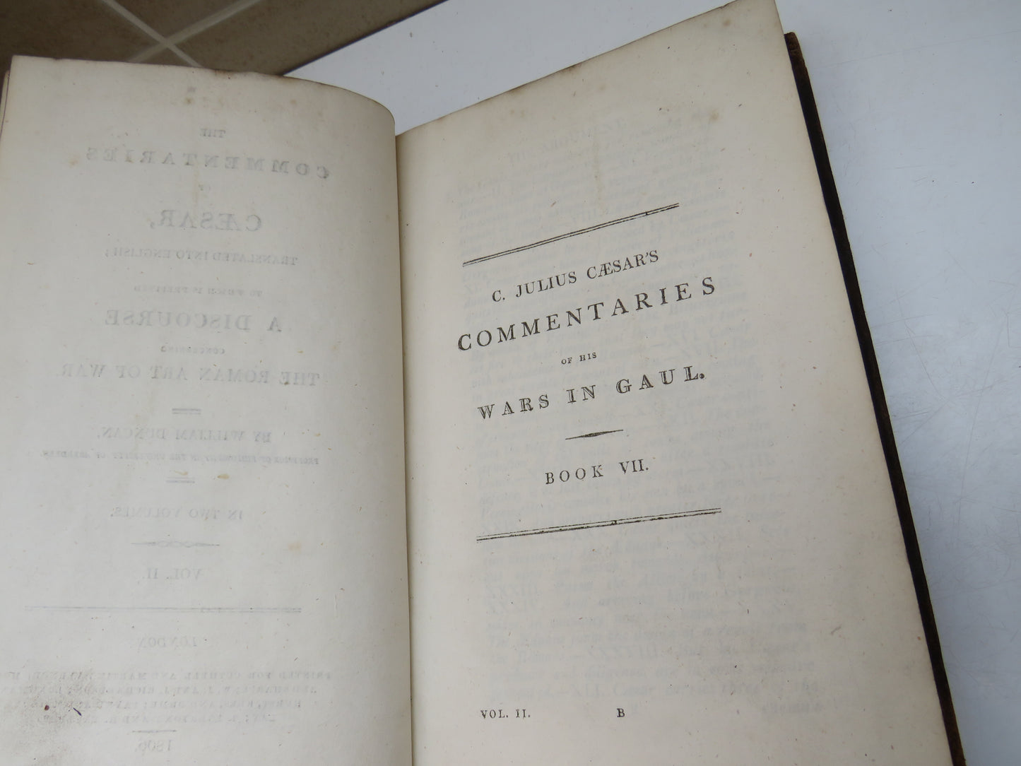 The Commentaries Of Caesar Translated Into English By William Duncan 1806 Volume II