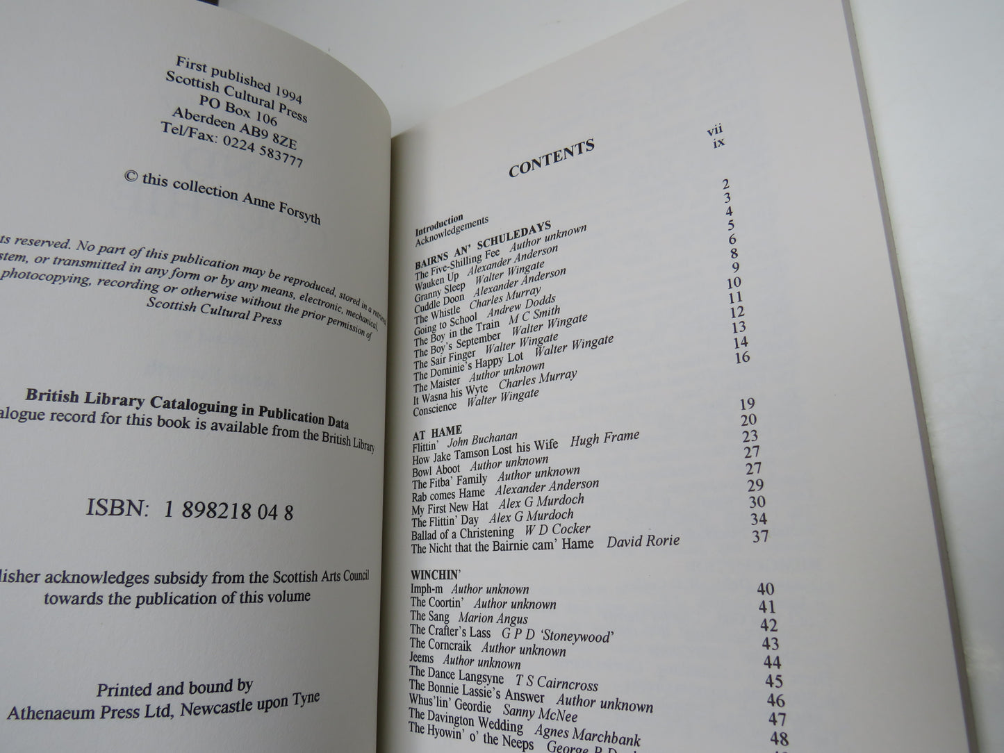 Canty and Couthie Familiar and Forgotten Traditional Scots Poems Collected by Anne Forsyth 1994