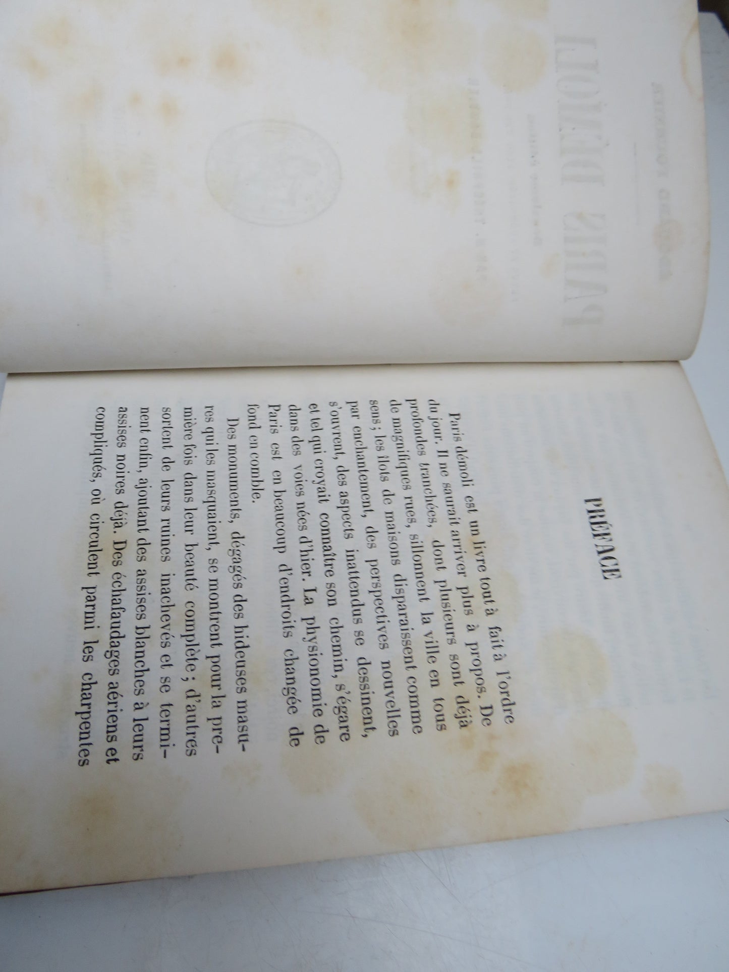 Paris Demoli Deuxleme Edition Par M. Theophile Gautier 1855