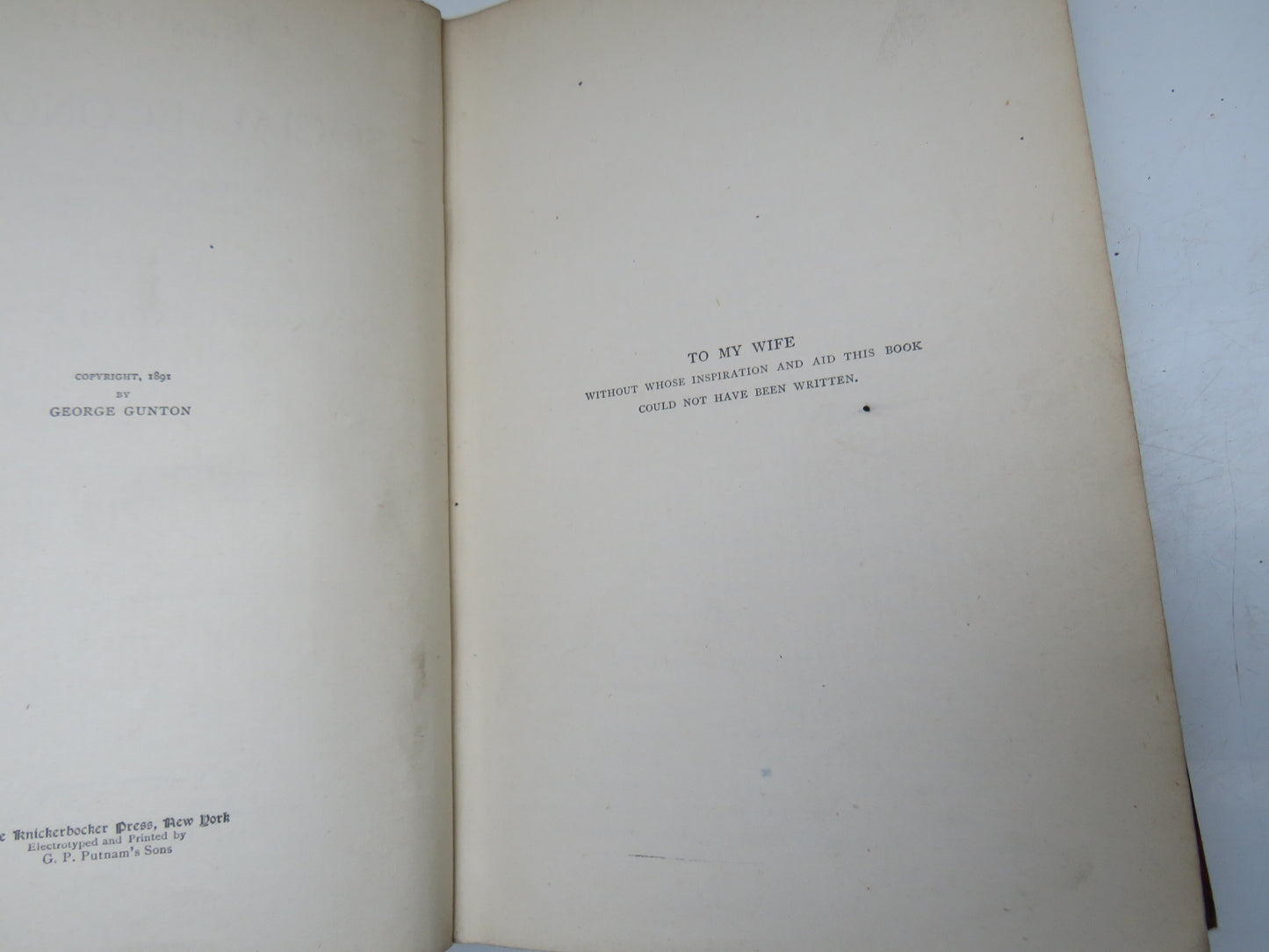 Principles of Social Economics Inductively Considered and Practically Applied With Criticisms on Current Theories By George Gunton 1891