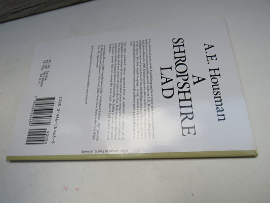 A Shropshire Lad By A. E. Housman 1990 The Dover Thrift Edition