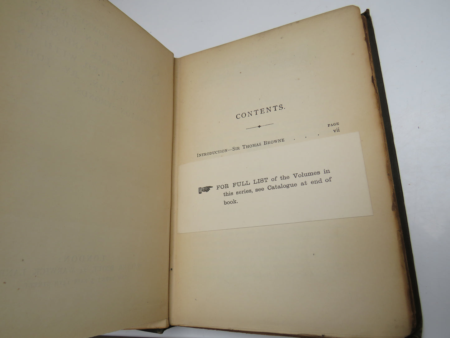 Sir Thomas Browne's Religio Medici, Urn Burial, Christian Morals and Other Essays. Edited, With An Introduction, By John Addington Symonds