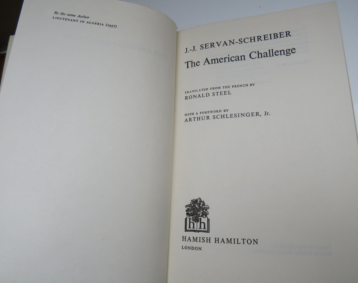 The American Challenge by Jean-Jacques Servan-Schreiber, Translated by Ronald Steel, 1968