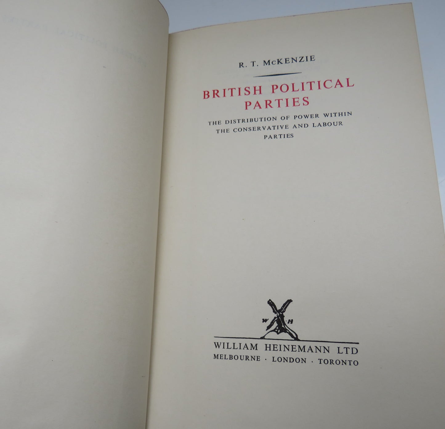 British Political Parties by R. T. McKenzie, 1955
