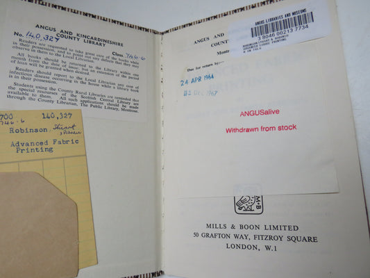 Advanced Fabric Printing By Stuart and Patricia Robinson 1962