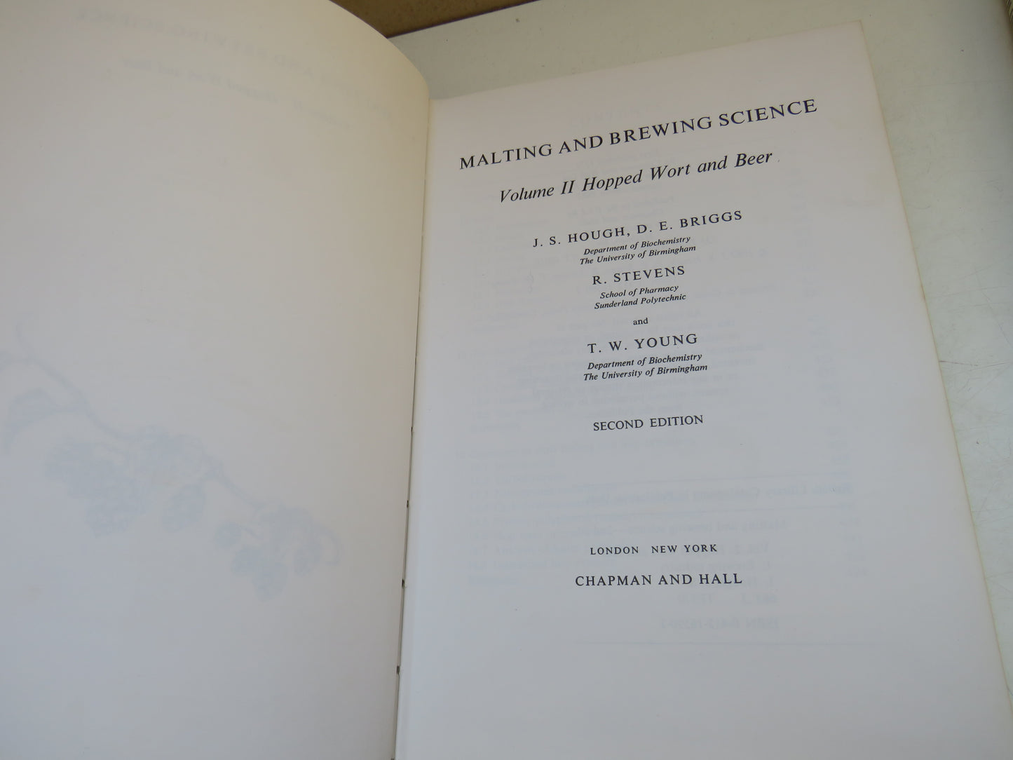 Malting and Brewing Science Volume I & II 1981 & 1982