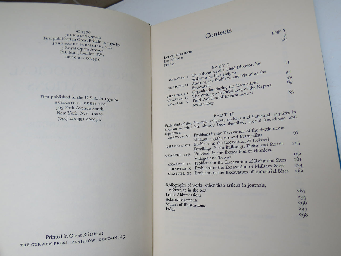 The Directing of Archaeological Excavations By John Alexander 1970 Vintage Book