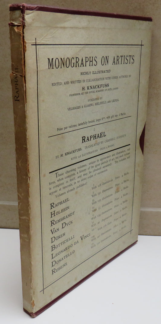 Monographs On Artists Raphael By H. Knackfuss Translated by Campbell Dodgson 1899