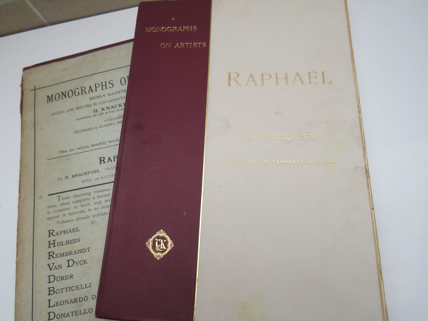 Monographs On Artists Raphael By H. Knackfuss Translated by Campbell Dodgson 1899