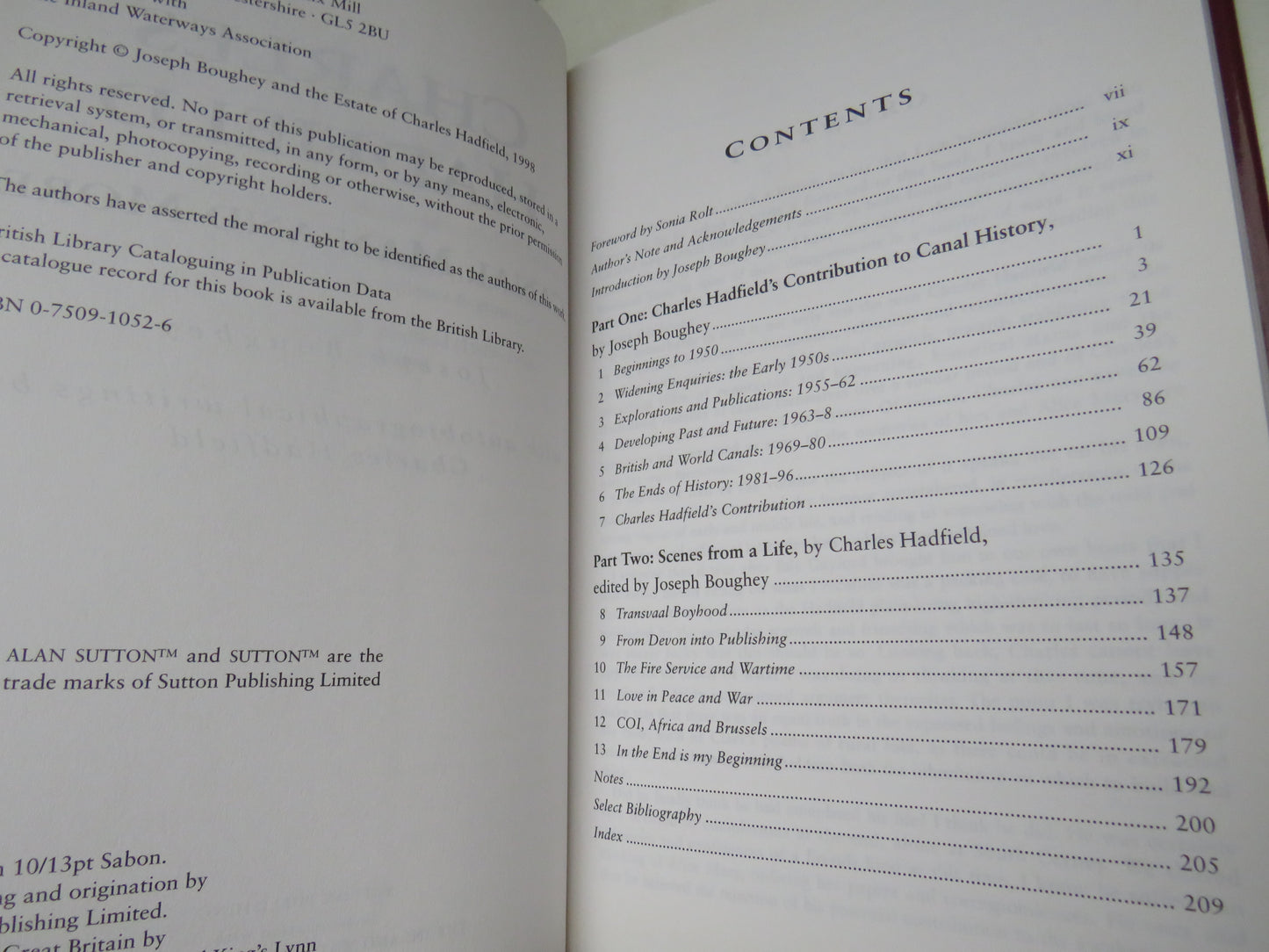 Charles Hadfield Canal Man and More By Joseph Boughey 1998