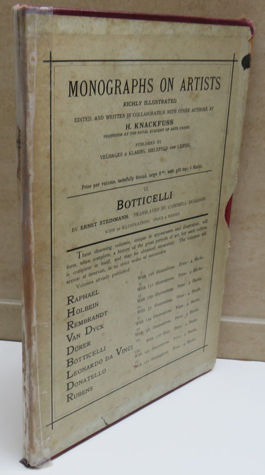 Monographs On Artists Botticelli By Ernst Steinmann Translated by Campbell Dodgson 1901