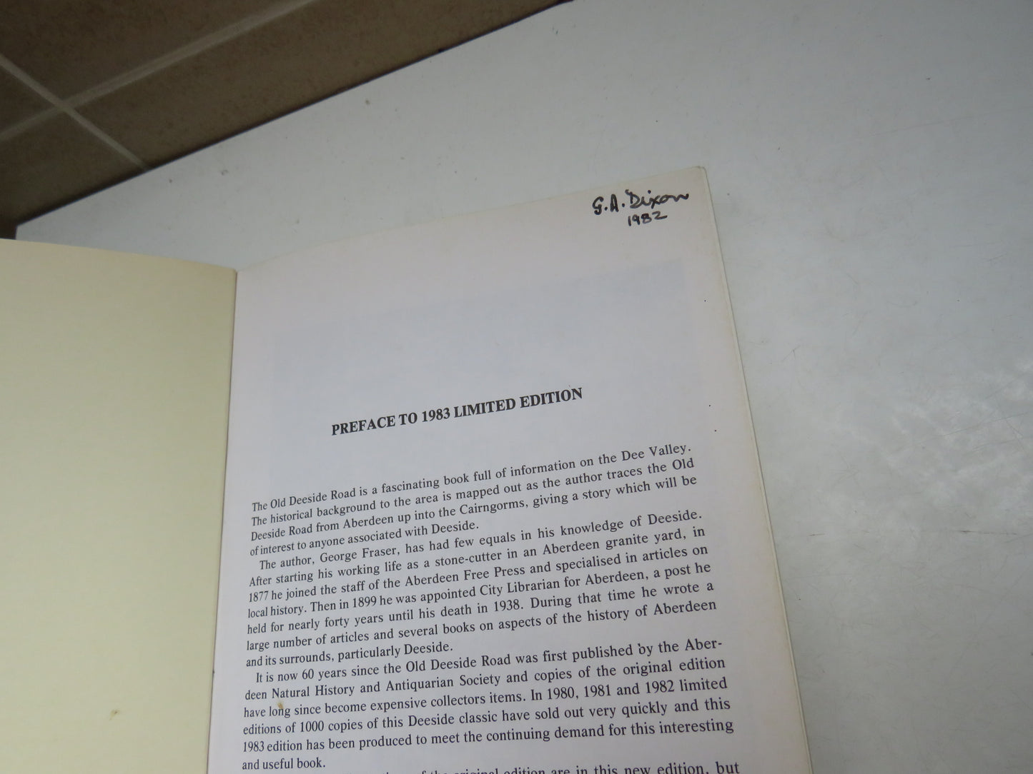The Old Deeside Road (Aberdeen To Braemar) Its Course, History and Associations By G. M. Fraser, Librarian, Aberdeen Public Library 1983