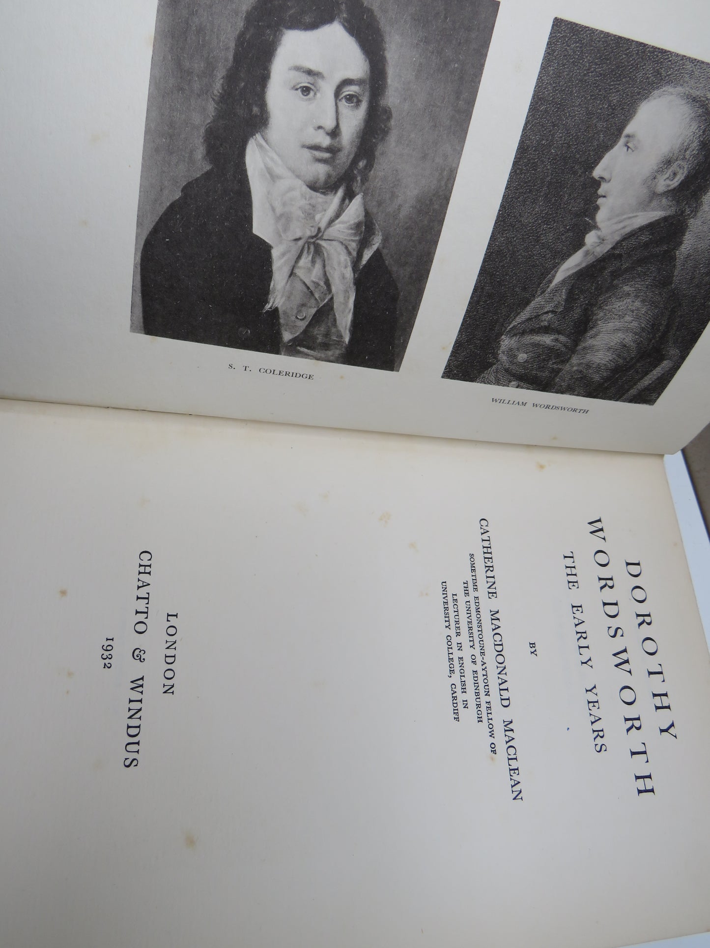 Dorothy Wordsworth The Early Years By Catherine MacDonald Maclean 1932