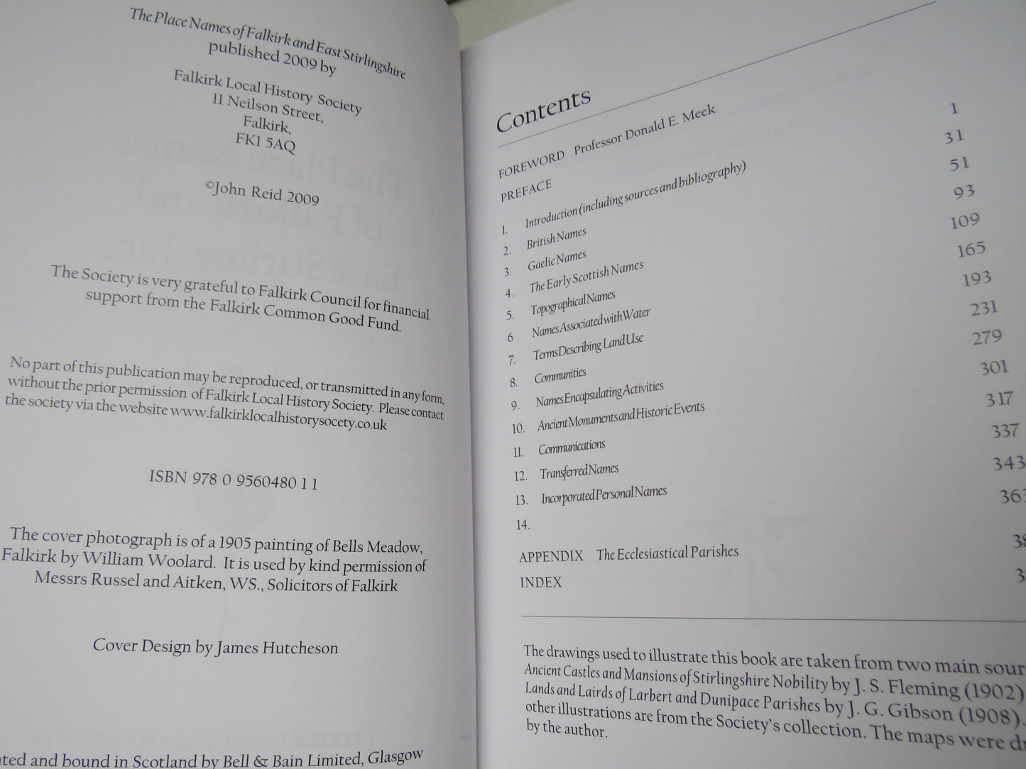 The Place Names of Falkirk and East Stirlingshire By John Reid 2009 Author Signed