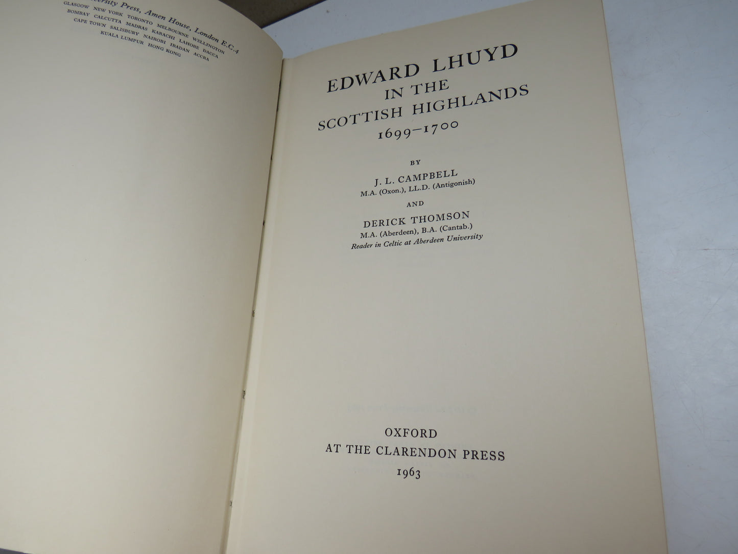 Edward Lhuyd In The Scottish Highlands 1699-1700 By J.L. Campbell 1963