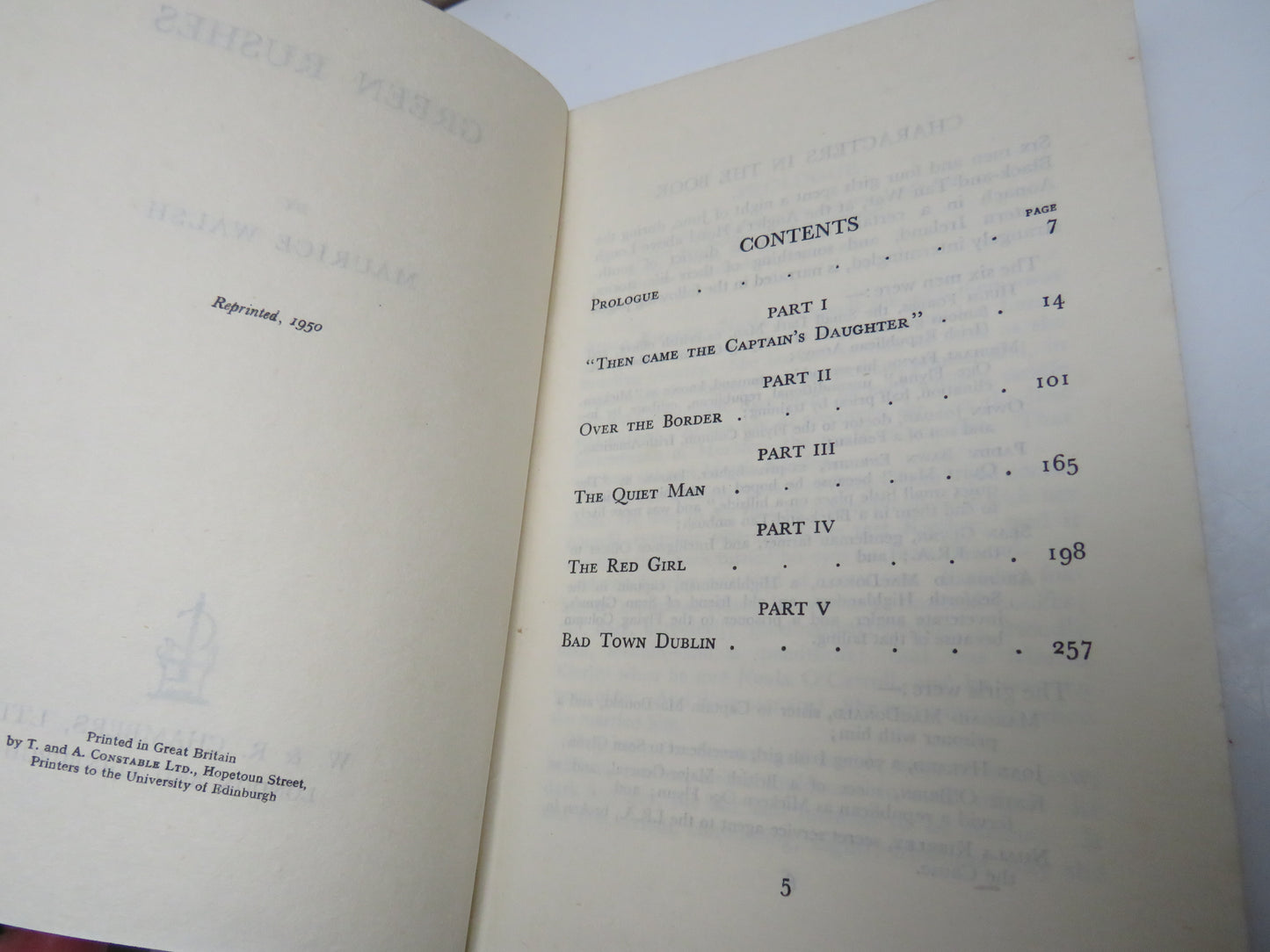 Green Rushes By Maurice Walsh 1950