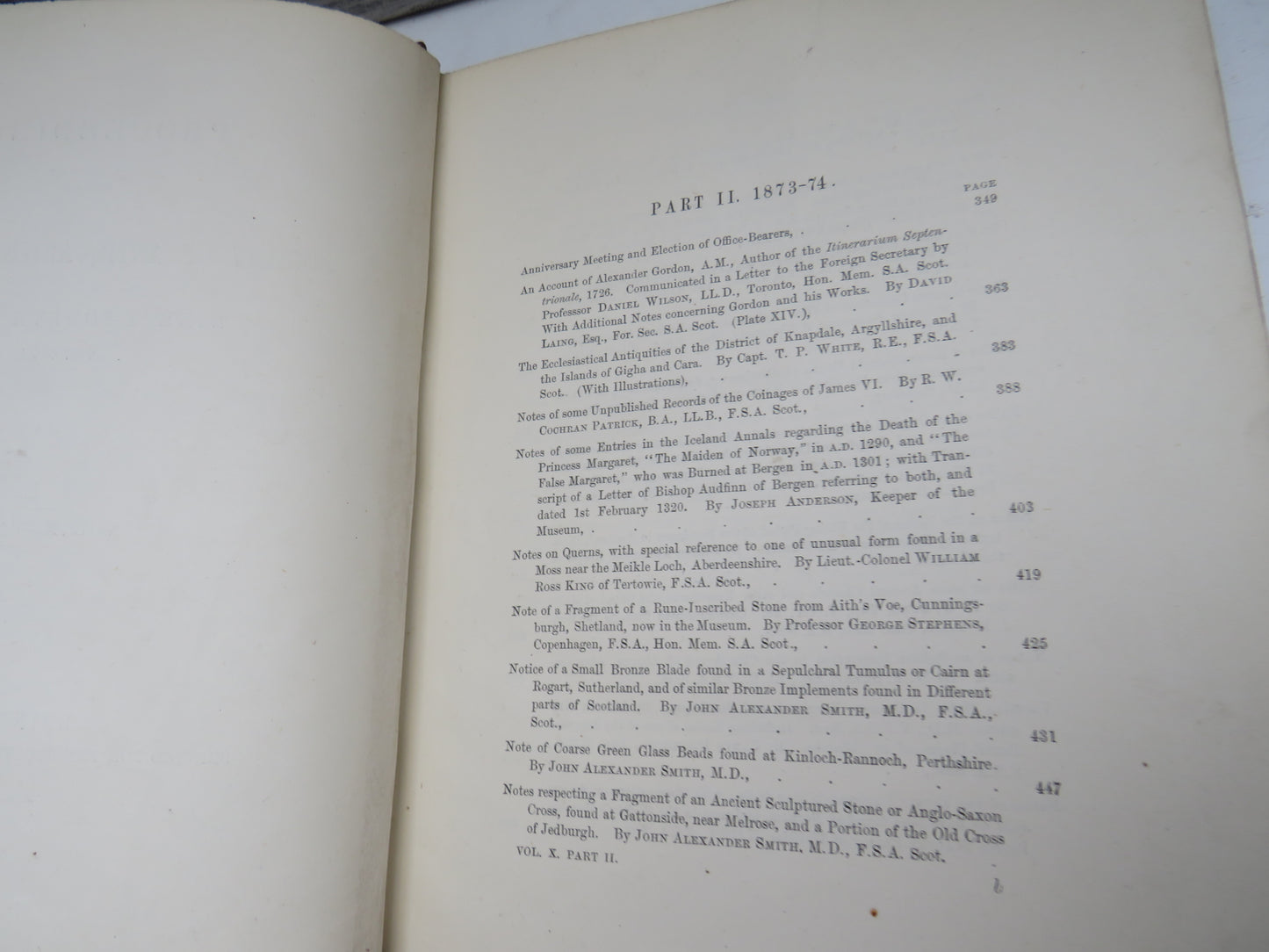 Proceedings Of The Society of Antiquaries of Scotland Ninety-Fourth Session, 1873-74 Vol X. Part II 1875