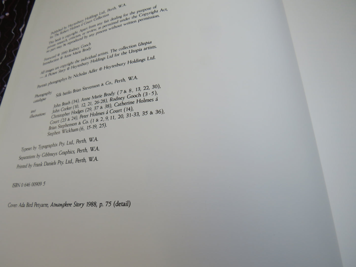 Utopia, A Picture Story by Anne Marie Brody, 1990, with 88 silk batiks from The Robert Holmes a Court Collection, Signed by Author