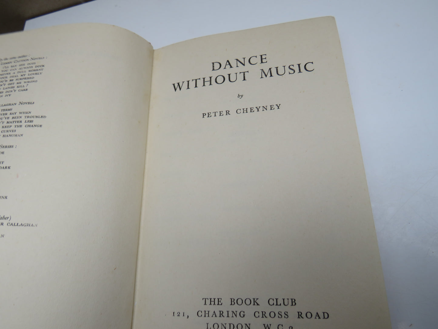 Dance Without Music By Peter Cheyney 1948