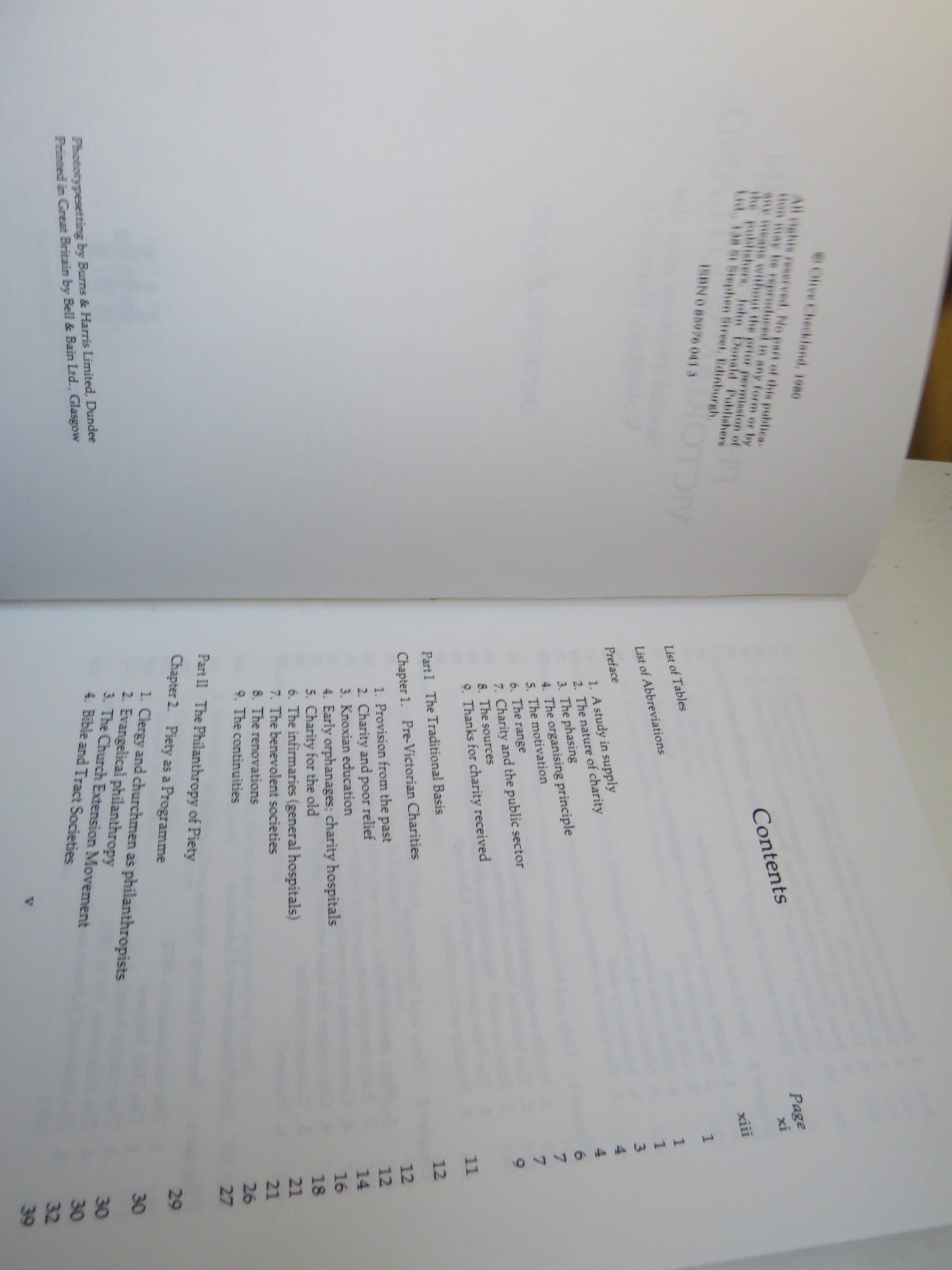 Philanthropy In Victorian Scotland: Social Welfare and The Voluntary Principle By Olive Checkland 1980