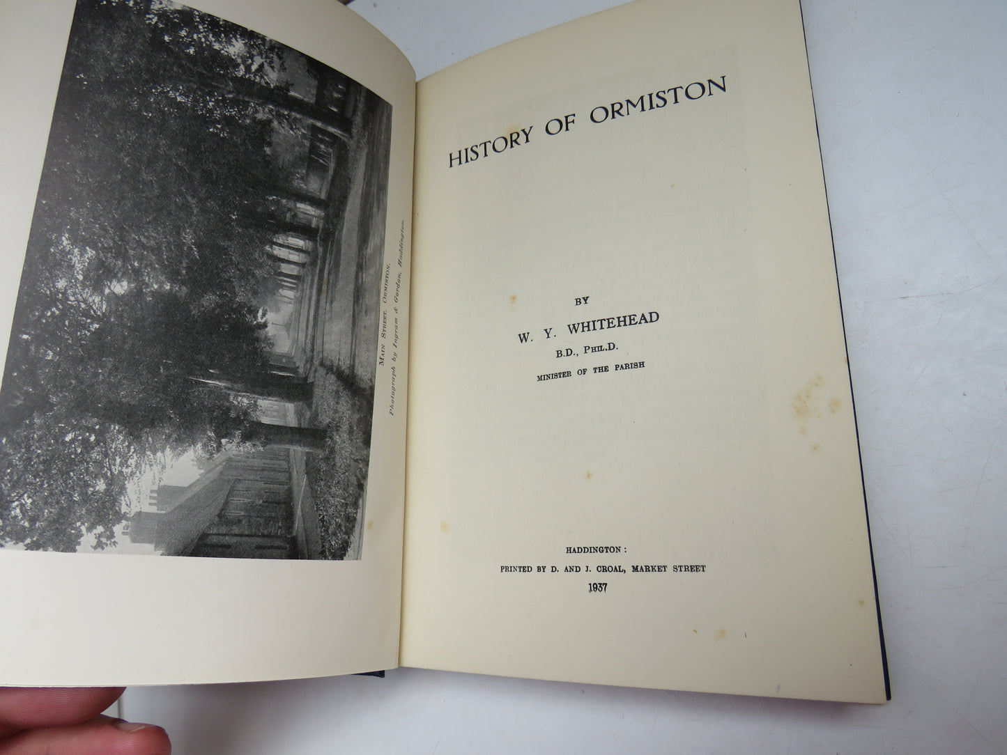 History of Ormiston By W. Y. Whitehead 1937