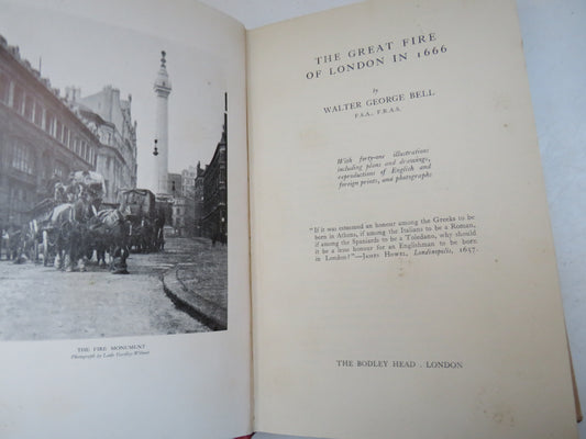 The Great Fire of London In 1666 Walter George Bell 1951