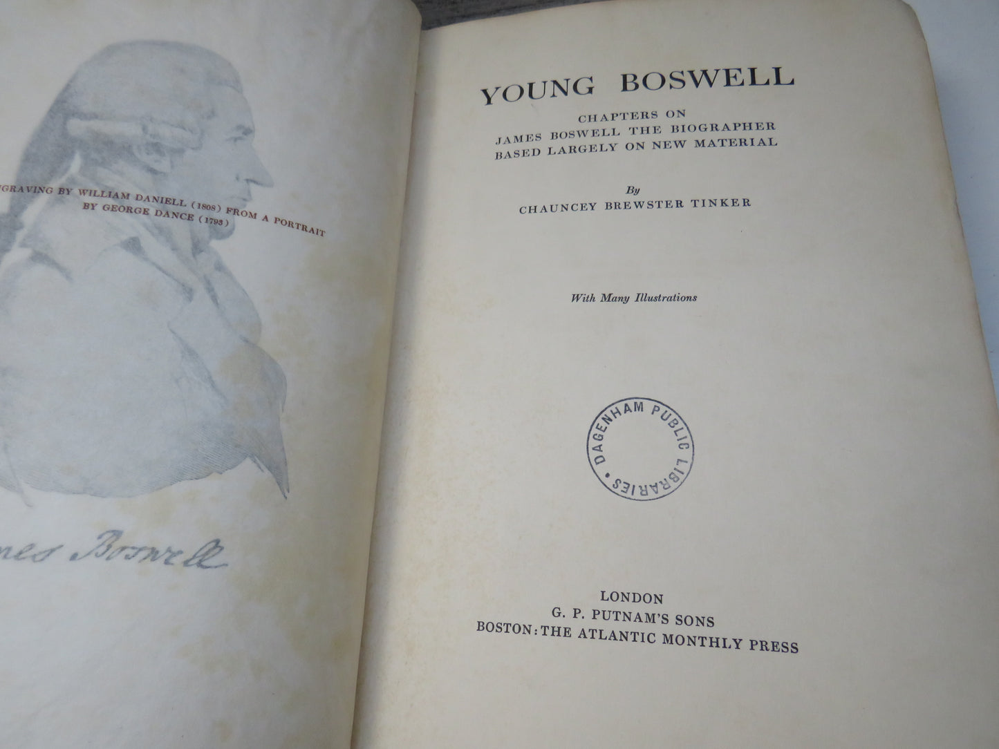 Young Boswell, Chapters on James Boswell the Biograph based largely on new material by Chauncey Brewster Tinker
