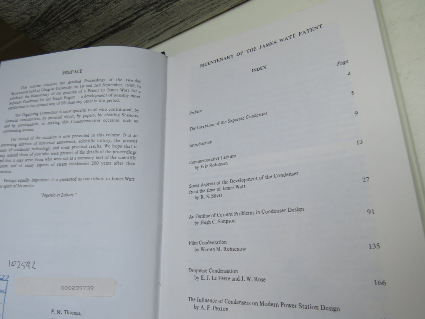 Bicentenary of the James Watt Patent For A Separate Condenser For The Steam Engine