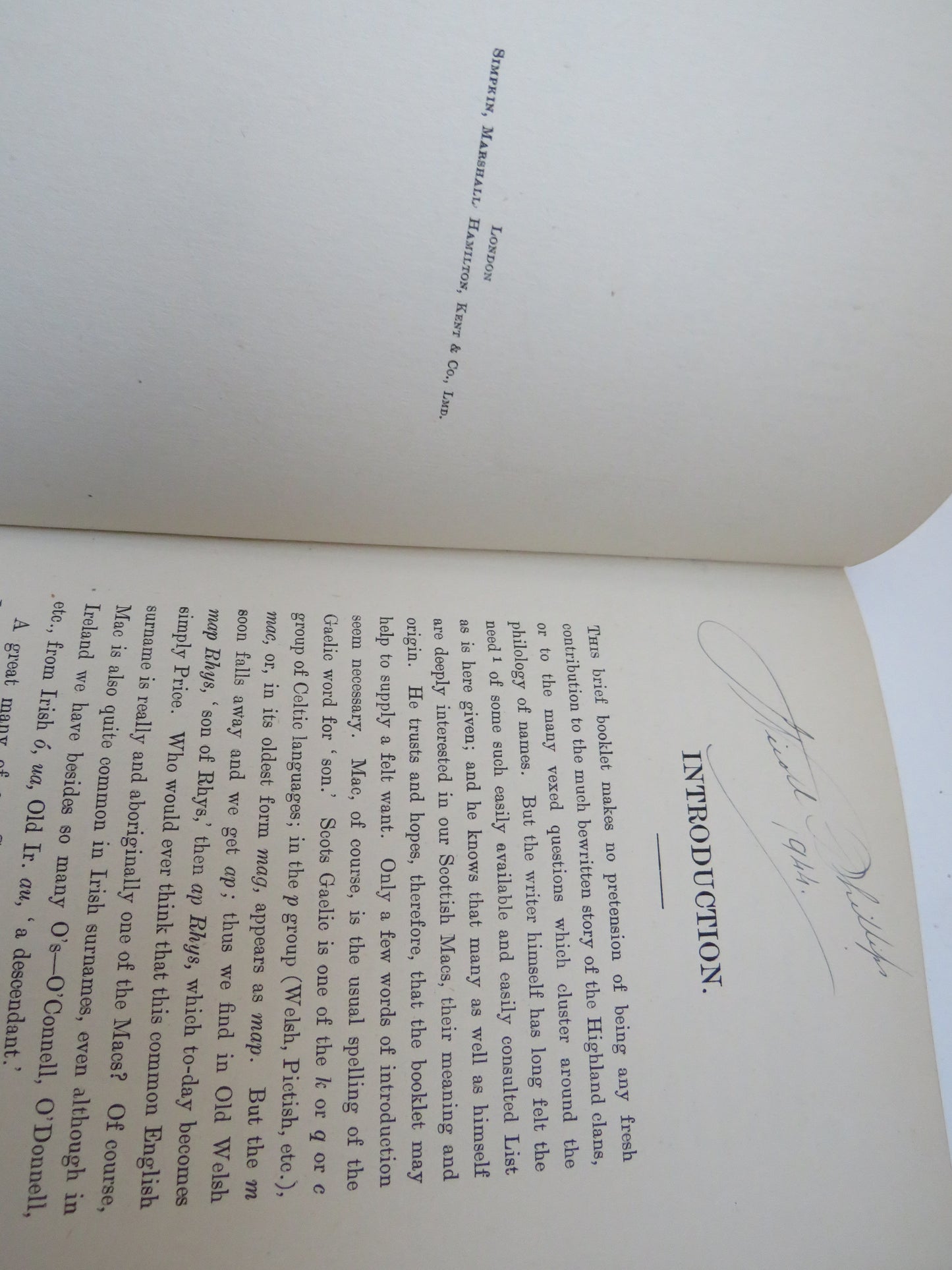 The Scottish Macs Their Derivation and Origin By James B. Johnston 1922
